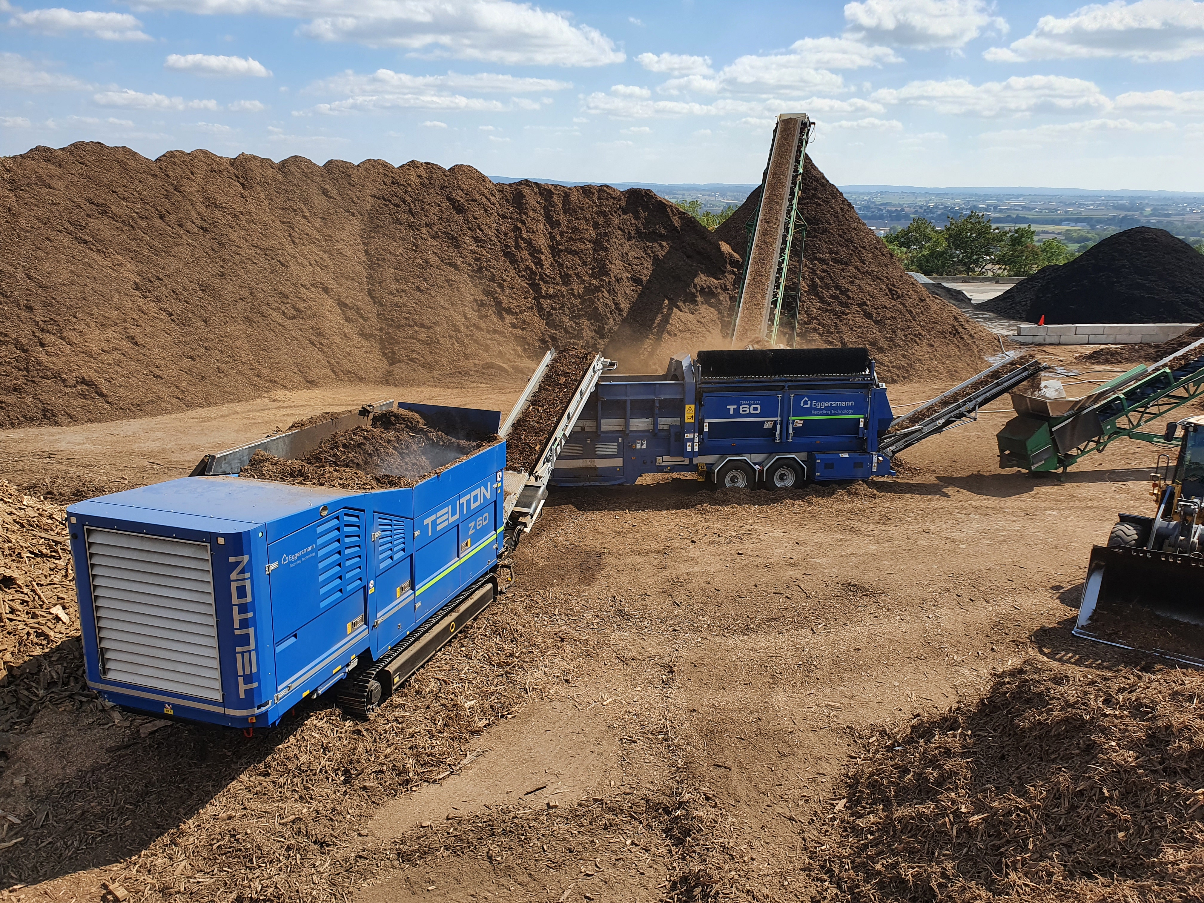 Shredded green waste ready for composting